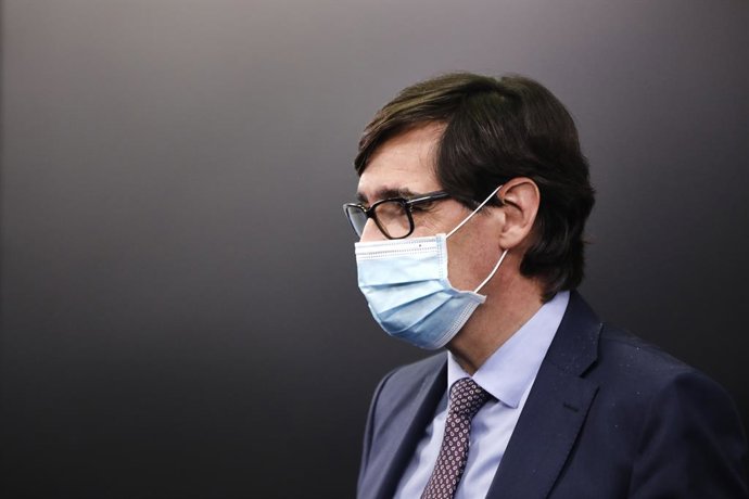 El ministre de Sanitat, Salvador Illa, compareix en roda de premsa per detallar el projecte dels PGE 2021. La Moncloa, Madrid (Espanya), 30 d'octubre del 2020.