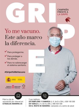 Cartel de la campaña de vacunación contra la gripe