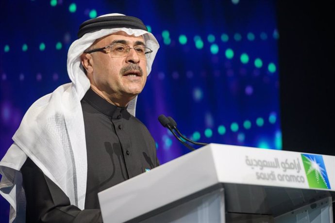11 December 2019, Saudi Arabia, Riyadh: Saudi Arabia's state-owned oil company Aramco CEO Amin Al-Nasser speaks during an official ceremony marking the debut of the IPO of Aramco on the Riyadh Stock Exchange. Saudi oil giant Aramco has made its biggest 