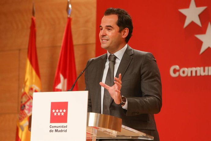 El vicepresidente, consejero de Deportes, Transparencia y portavoz de la Comunidad de Madrid, Ignacio Aguado. Archivo.