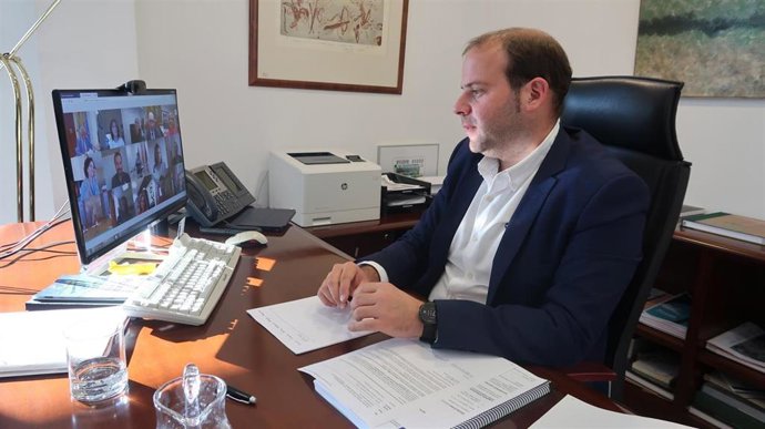 El conseller de Medio Ambiente, Miquel Mir, en una reunión virtual del Consejo consultivo de política medioambiental