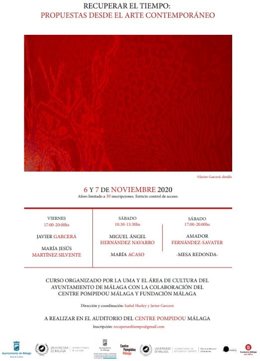 Cartel del curso 'Recuperar el tiempo: Propuestas desde el arte contemporáneo'