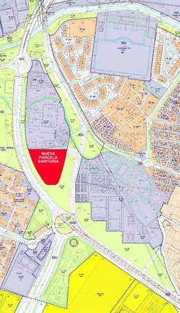 Plano de la parcela que se licitará para un complejo hospitalario