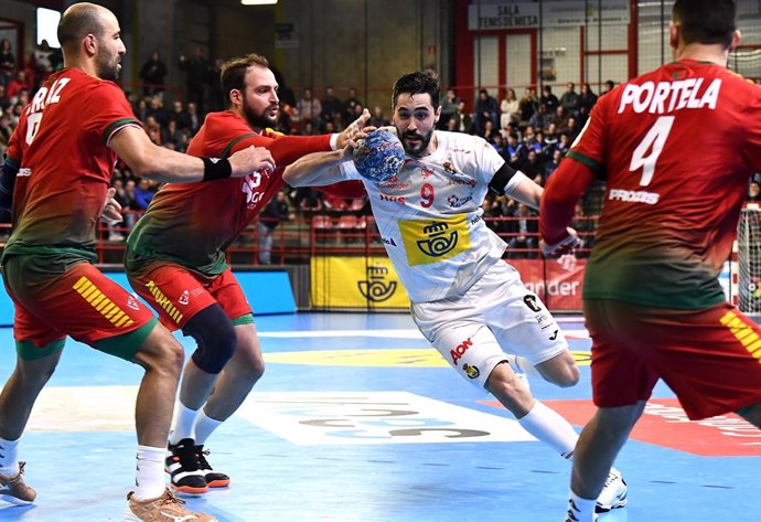 Raúl Entrerríos, en un partido con la selección española de balonmano.