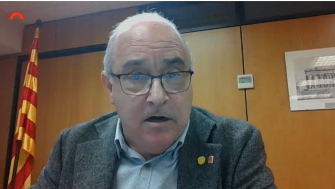 El conseller de Educación Josep Bargalló, en una comparecencia parlamentaria telemática