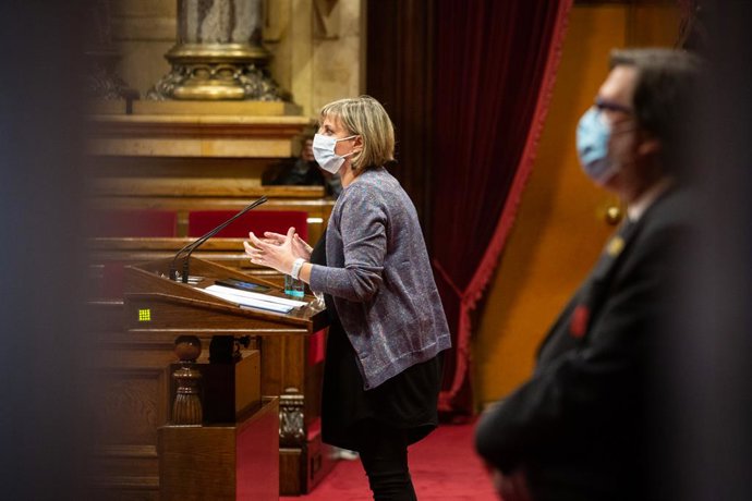 La consellera de Salut de la Generalitat, Alba Vergés, en un ple al Parlament. Barcelona, Catalunya, (Espanya), 6 d'octubre del 2020. 