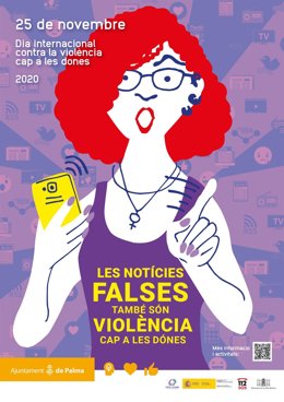 Cartel promocional de las actividades organizadas por el Ayuntamiento de Palma en motivo del Día Internacional de la Eliminación de la Violencia contra la Mujer, que tiene lugar el 25 de noviembre