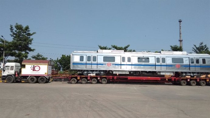 Vagones del metro de Delhi