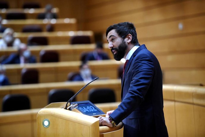 El senador de Vox Jacobo González-Robatto, interviene durante un pleno en el Senado en una imagen de archivo.