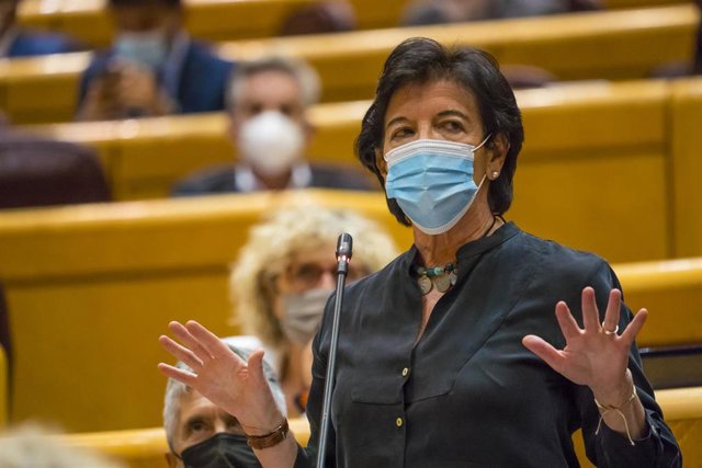 La ministra de Educación y Formación Profesional, Isabel Celaá, en el Senado