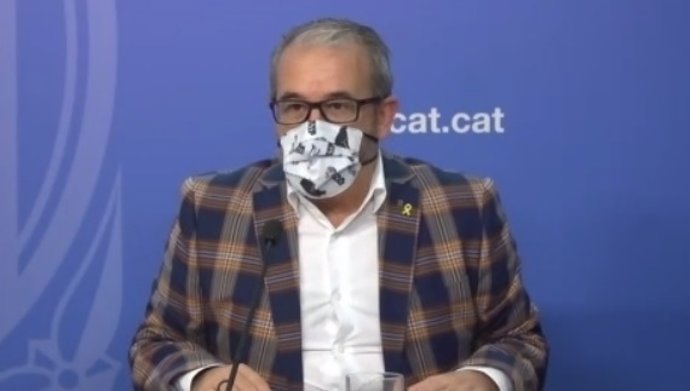 El secretario general de Trabajo, Asuntos Sociales y Familias de la Generalitat, Josep Ginesta, este miércoles en rueda de prensa