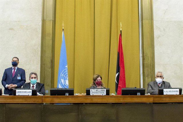 Rueda de prensa en Ginebra tras el acuerdo de alto el fuego permanente en Libia