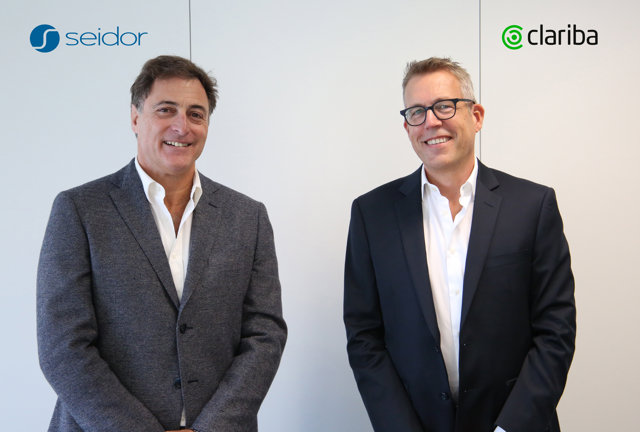 Josep Benito, presidente de Seidor, junto a Marc Haberland, fundador de Clariba