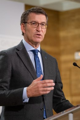 Feijóo, en rueda de prensa.