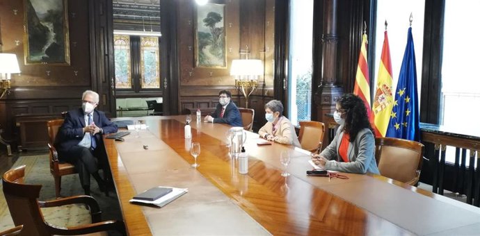 La delegada del Gobierno en Catalunya, Teresa Cunillera, y el director del Área de Industria y Energía, Luis Terradas, en una reunión el 4 de noviembre de 2020.