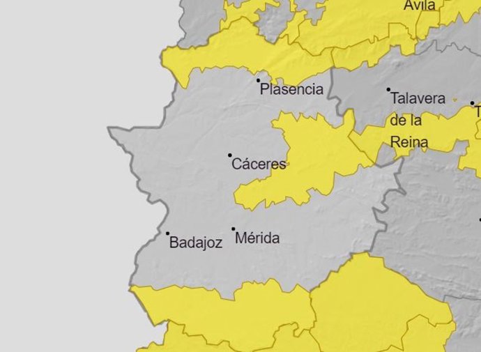 Avisos para este jueves en Extremadura