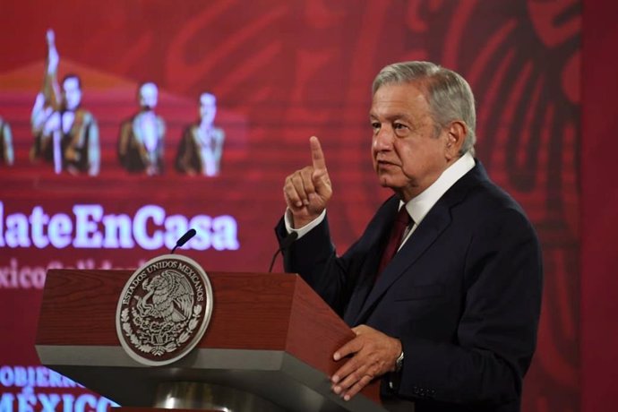30 October 2020, Mexico, Mexico City: Mexican President Andres Manuel Lopez Obrador speaks during his daily press conference at the National Palace. Photo: -/El Universal via ZUMA Wire/dpa
