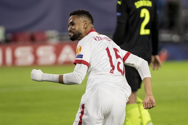 Youssef En-Nesyri celebra su doblete ante el Krasnodar