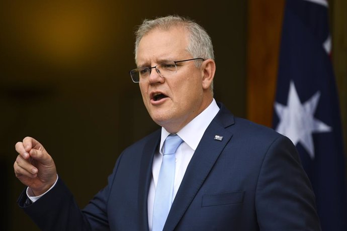Australian Prime Minister Scott Morrison speaks to the media during a press conference at Parliament House in Canberra, Wednesday, October 28, 2020. (AAP Image/Lukas Coch) NO ARCHIVING