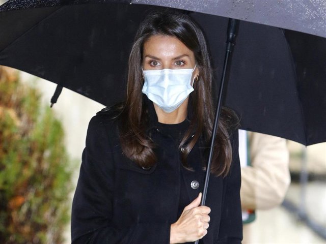 La Reina Letizia, a su llegada a la reunión en la sede de la FAD