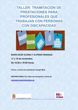 Cartel del taller que impartirá el Ayuntamiento.