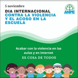 Cartel contra el acoso escolar de ANPE.