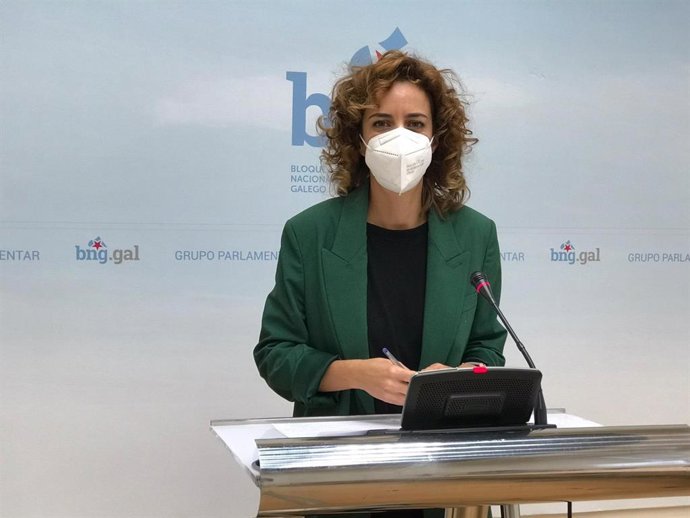 Alexandra Fernández, diputada del BNG, en rueda de prensa este jueves