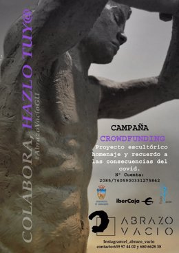 Cartel de la escultura 'El abrazo vacío'