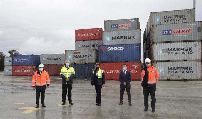 Inauguración de una nueva terminal de contenedores en el Puerto de Huelva.