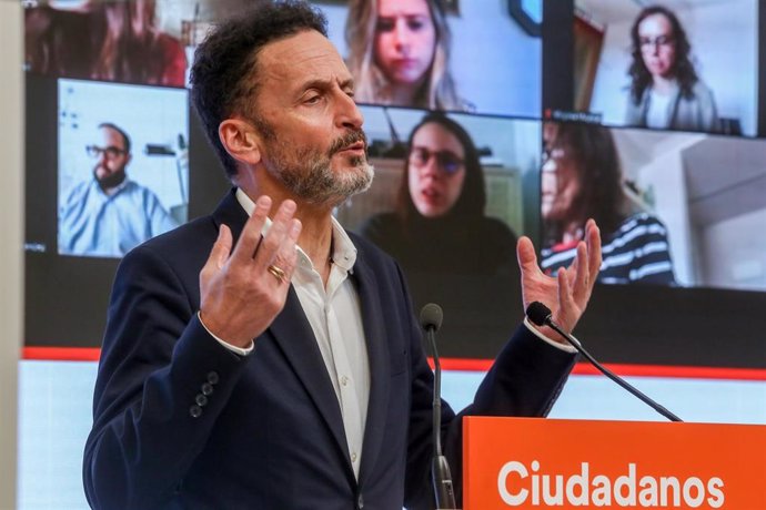 El portavoz adjunto de Ciudadanos en el Congreso, Edmundo Bal, en una rueda de prensa en la sede del partido.