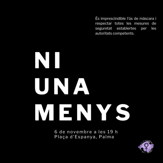 Cartel de la concentración para este viernes, 6 de noviembre, en Palma.