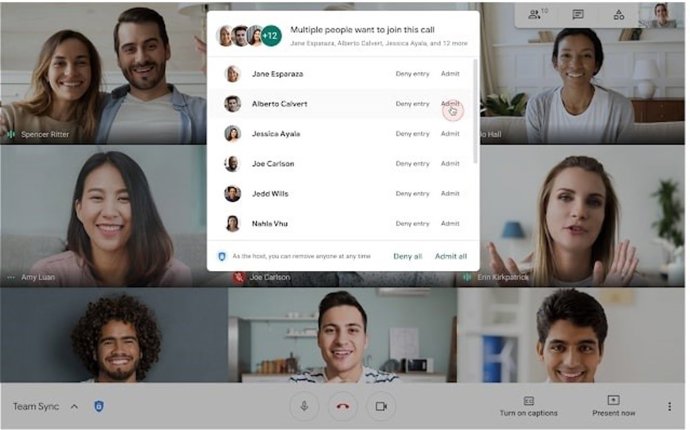 Videollamada de Google Meet.