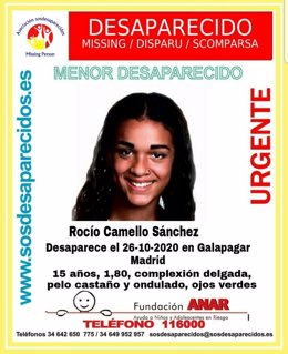 Continúa la búsqueda de Rocío, la adolescente de 15 días que se fugó de un centro de menores de Galapagar