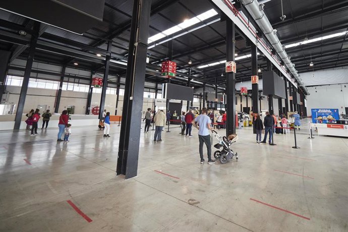 Recinto Ferial de Navarra, en Pamplona, donde el Departamento de Salud del Gobierno de Navarra realiza pruebas PCR de detección del Covid-19.