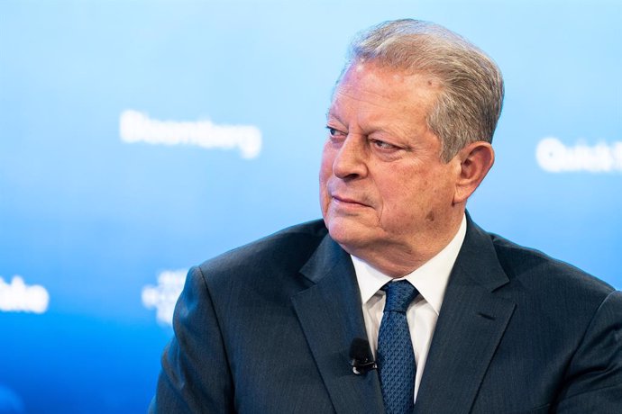 HANDOUT - 24 January 2020, Switzerland, Davos: US former Secretary of State Al Gore speaks during the 50th World Economic Forum annual meeting. Photo: Sikarin Fon Thanachaiary/World Economic Forum/dpa - ATTENTION: editorial use only and only if the cred