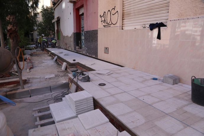 Obras en el distrito Ciudad Jardín de Málaga