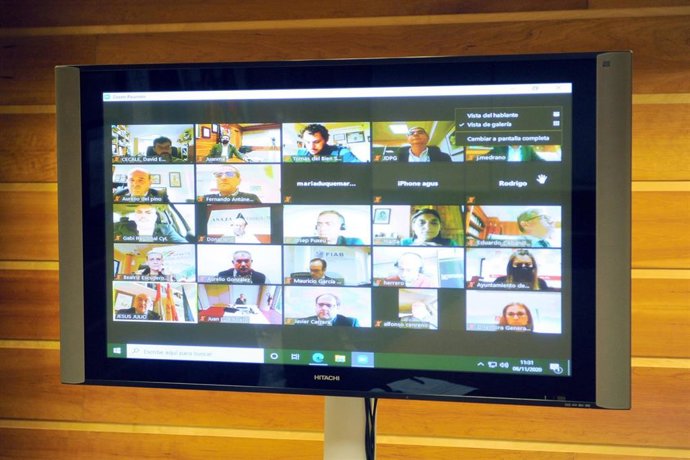 Los representantes del sector remolachero azucarero durante la reunión por videoconferencia