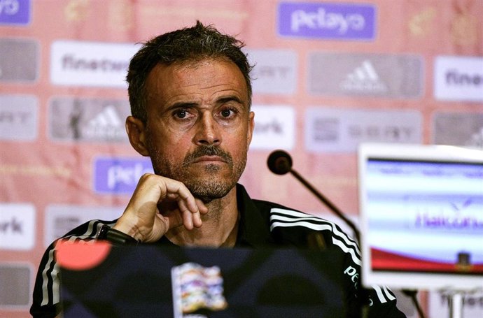 Luis Enrique durante una rueda de prensa como seleccionador nacional