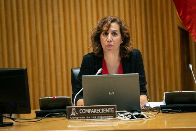La presidenta del Consejo Superior de Deportes, Irene Lozano, durante su comparecencia ante la Comisión de Cultura y Deporte del Congreso de los Diputados