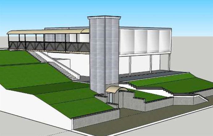 Recreación virtual del ascensor exterior que se construirá en el Hospital Infanta Margarita de Cabra