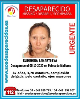 Alertan de la desaparición de una mujer en Palma.
