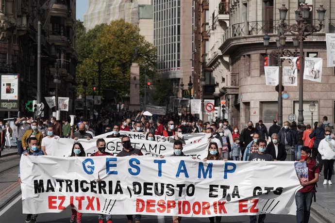 Manifestación  de trabajadores de Matricerías Deusto y GTS  el 24 de octubre en Bilbao (archivo) 