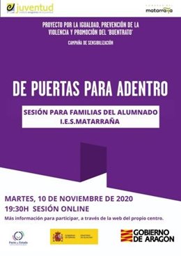 El IES Matarraña desarrolla el proyecto contra la violencia de género 'De puertas para adentro'.