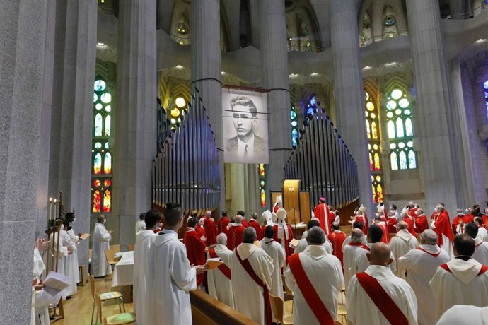 La cerimnia de beatificació de Joan Roig Diggle a la Sagrada Família
