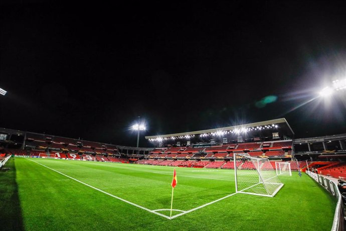 Detail of stadium during UEFA Europa League, football match played between Granada Futbol Club and Paok FC at Los Carmenes Stadium on October 29, 2020 in Granada, Spain.