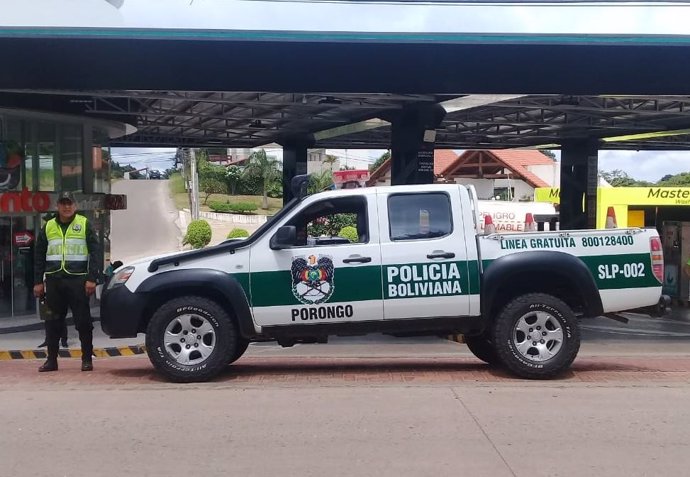 Un vehículo de la Policía de Bolivia