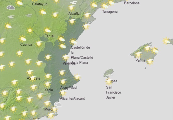 Predicción del tiempo para este domingo, 8 de noviembre