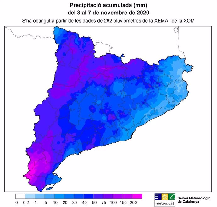 Las lluvias de esta semana dejan máximos de casi 300 mm en el massís dels Ports (Tarragona).