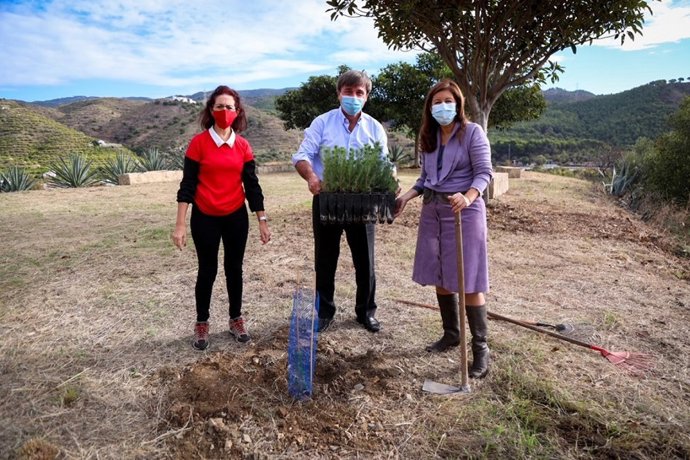 La concejala delegada del Área de Sostenibilidad Medioambiental, Gemma del Corral, y el concejal del Distrito Ciudad Jardín, Avelino Barrionuevo, informan del comienzo de la Campaña de Reforestación