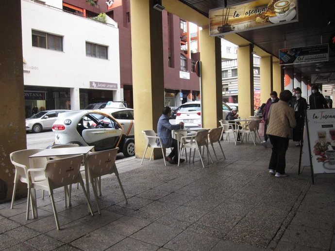 Terraza de un bar en Badajoz